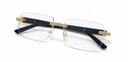 AI-generated Iced Frames product image, Clear with Gold colourway