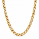 AI-edited illustrative Yellow Gold finish of ICED ROPE CHAIN - 9MM, based on verified product reference