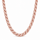 AI-edited illustrative Rose Gold finish of ICED ROPE CHAIN - 9MM, based on verified product reference