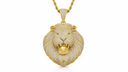 AI-generated illustrative Gold finish for Lion Pendant; finish depiction may differ from the physical product