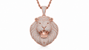 AI-generated illustrative Rose Gold finish for Lion Pendant; finish depiction may differ from the physical product