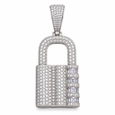 AI illustrative White Gold finish image of the unbranded lock pendant