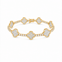 MOISSANITE CUBAN CLOVER BRACELET — original product photograph, border removed