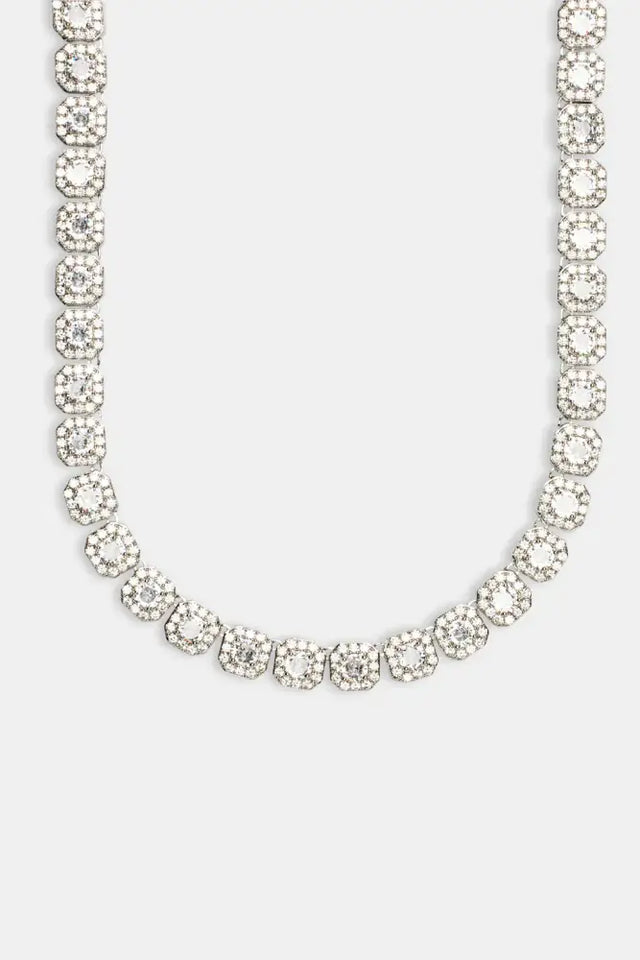 MOISSANITE 925 CLUSTERED TENNIS CHAIN - 10MM