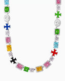 MOISSANITE CROSS & GEMSTONES CHAIN Chains