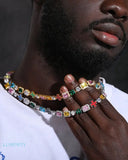 MOISSANITE CROSS & GEMSTONES CHAIN Chains