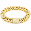 MOISSANITE 925 CUBAN BRACELET 20MM - GOLD - Bracelets