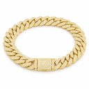 MOISSANITE 925 CUBAN BRACELET 8MM - GOLD - Bracelets