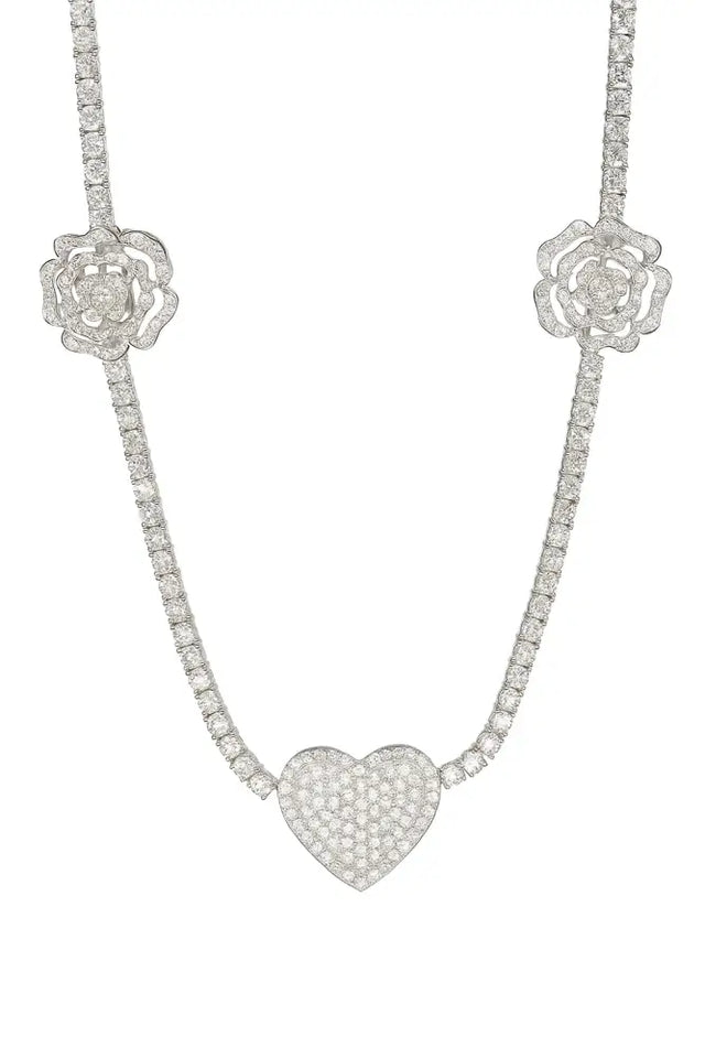 MOISSANITE 925 HEART FLOWER CHAIN