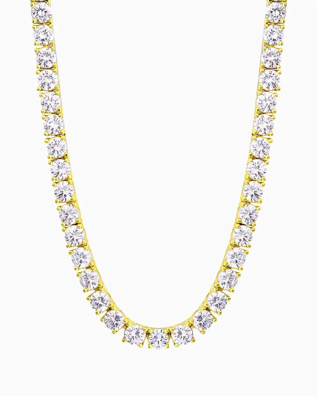 MOISSANITE 925 TENNIS CHAIN - 4MM GOLD