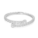 MOISSANITE BAGQUETTE HEART BRACELET - WHITE GOLD Bracelets