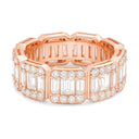 MOISSANITE BAGQUETTE HOOP RING - ROSE GOLD Rings