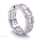 MOISSANITE BAGQUETTE HOOP RING - WHITE GOLD Rings