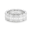 MOISSANITE BAGQUETTE HOOP RING - WHITE GOLD Rings