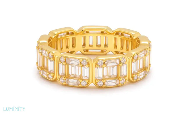 MOISSANITE BAGUETTE HOOP RING