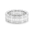 MOISSANITE BAGQUETTE HOOP RING - WHITE GOLD Rings