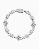 MOISSANITE BLUE CLOVER LINK BRACELET Bracelets
