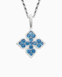 MOISSANITE BLUE CLOVER PENDANT Pendants