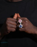 MOISSANITE BLUE LUCKY CLOVER RING Rings