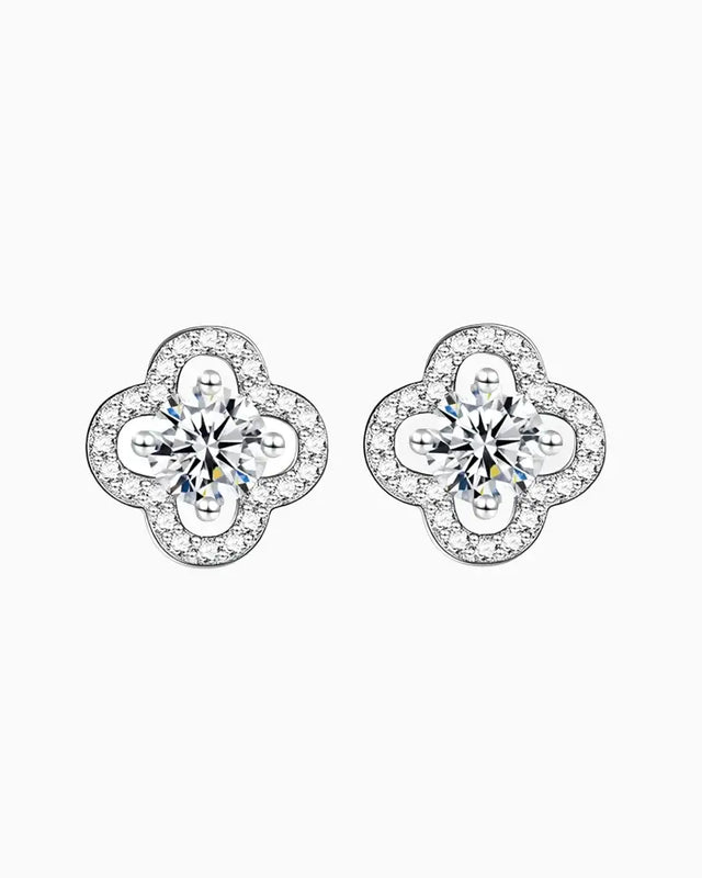 MOISSANITE CLOVER STUDS