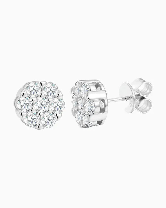 MOISSANITE CLUSTER EARRINGS
