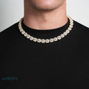 MOISSANITE CLUSTERED TENNIS CHAIN - 7MM GOLD Chains