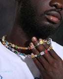 MOISSANITE CROSS & GEMSTONES CHAIN Chains