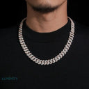 MOISSANITE CUBAN CHAIN 13MM - ROSE/WHITE GOLD Chains