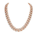 MOISSANITE CUBAN CHAIN 13MM - ROSE/WHITE GOLD Chains