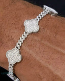 MOISSANITE CUBAN CLOVER BRACELET Bracelets