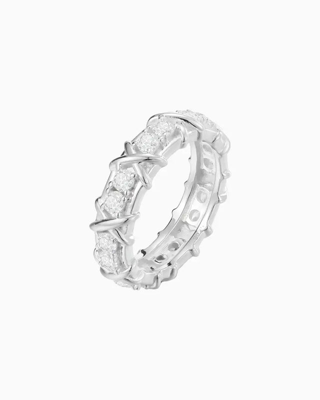 MOISSANITE ETERNITY X RING