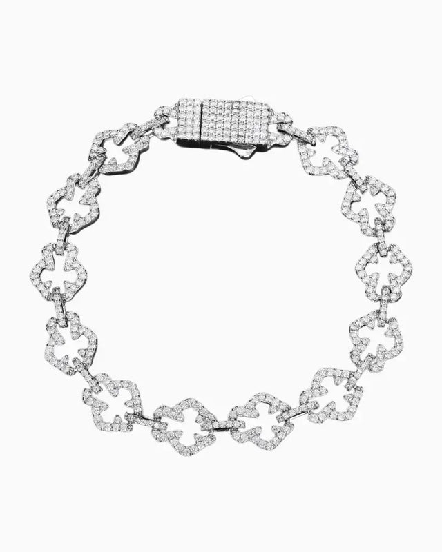 MOISSANITE FLIPPED CROSS BRACELET