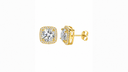 AI-generated illustrative Gold Plated finish for MOISSANITE HALO EARRINGS. Verify against the physical product.