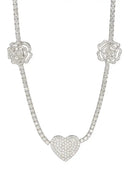 MOISSANITE HEART FLOWER CHAIN Chains