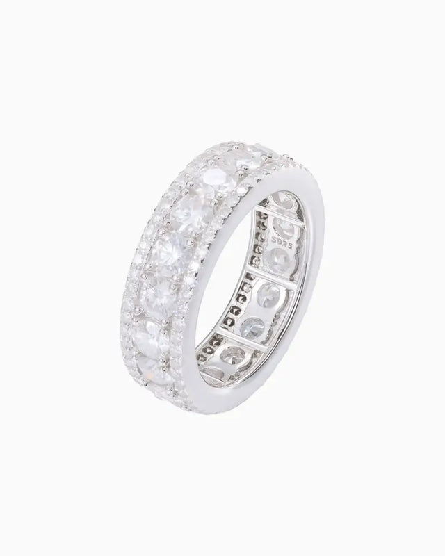 MOISSANITE ICED BAND RING