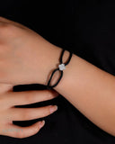 MOISSANITE ICED CLOVER CORD BRACELET Bracelets