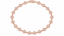 AI-generated illustrative product photo of Moissanite Iced Clovers Chain in 925 sterling silver with rose gold plating.