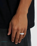 MOISSANITE ICED HEXAGON RING Rings