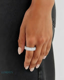 MOISSANITE ICED HEXAGON RING Rings