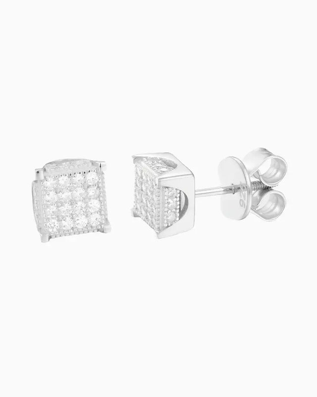 MOISSANITE ICED SQUARE EARRINGS