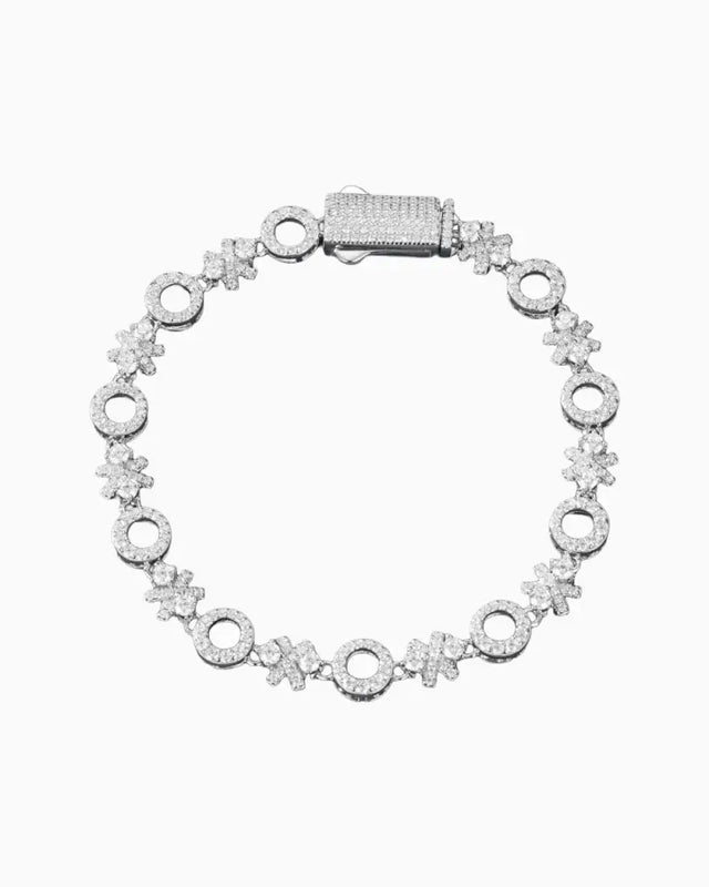 MOISSANITE ICED X-O BRACELET