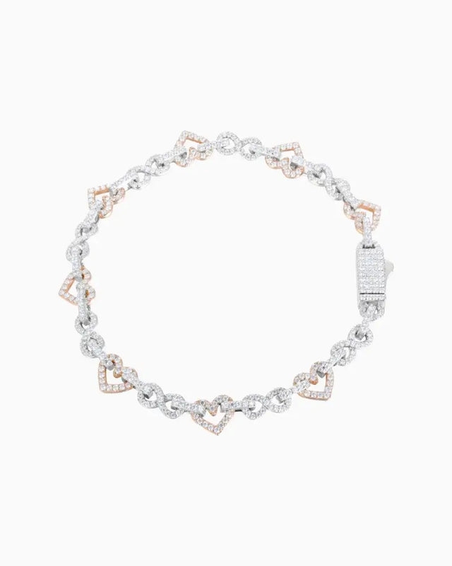 MOISSANITE INFINITE HEARTS BRACELET