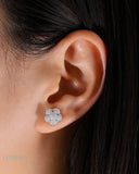 MOISSANITE LOTUS FLOWER STUDS Earrings