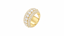 AI-generated illustrative image of the gold finish for the Moissanite Pavé Eternity Ring; metal colour may differ from the physical product.