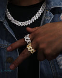 MOISSANITE PRONG CUBAN RING Rings