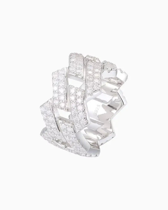 MOISSANITE PRONG CUBAN RING