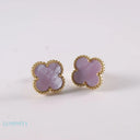 Mother of Pearl Clover Studs - Pink Mother of Pearl