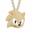 AI-generated illustrative product photo showing Sonic Pendant in Gold finish
