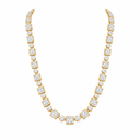 Square Circle Necklace, Gold finish, AI-generated illustrative product image
