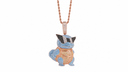 AI-generated illustrative Rose Gold finish for SQUIRTLE PENDANT; finish depiction may differ from the physical product